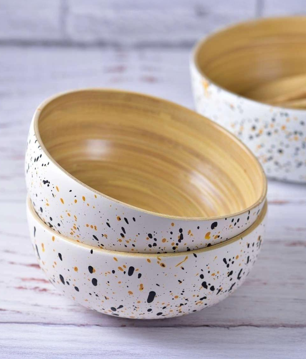 Bamboo Snack & Dip Bowls (15cm Diameter)-1