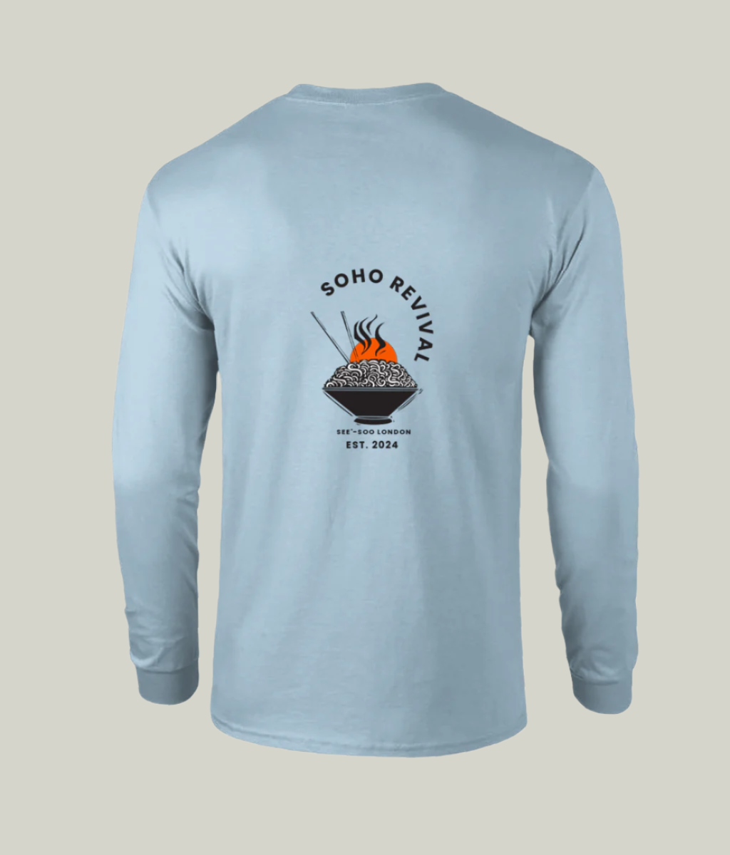 See’-Soo Men's “Soho" Long sleeve cotton T-shirt, Blue