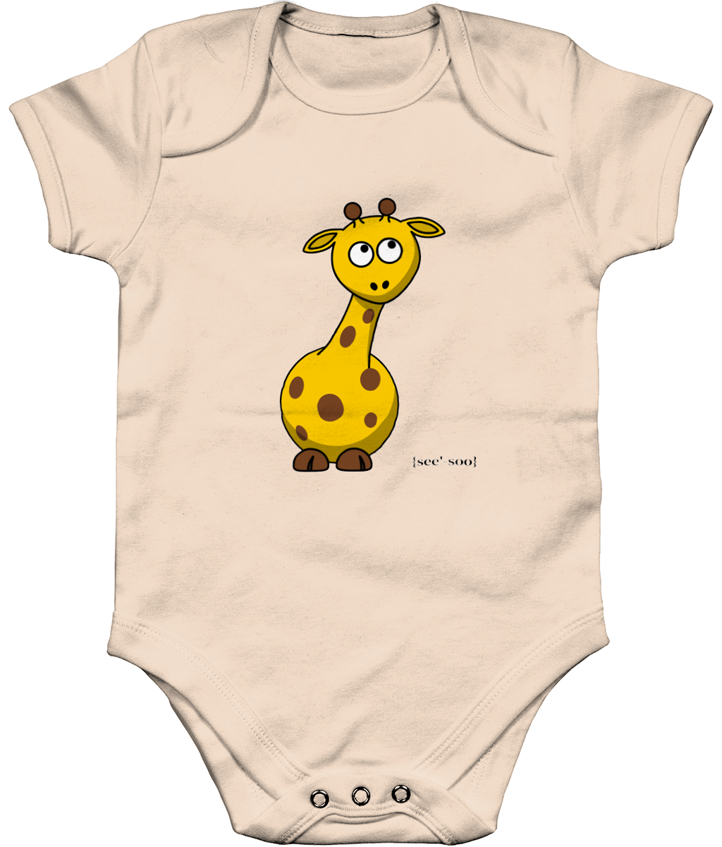 See'-soo Baby "Giraffe" 100% Organic Cotton Bodysuit