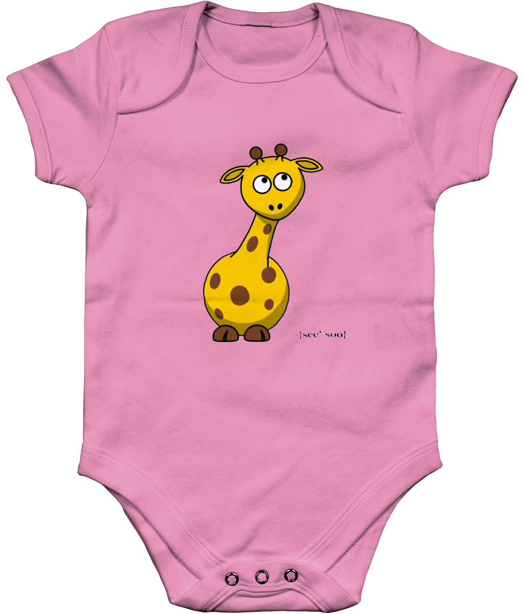 See'-soo Baby "Giraffe" 100% Organic Cotton Bodysuit