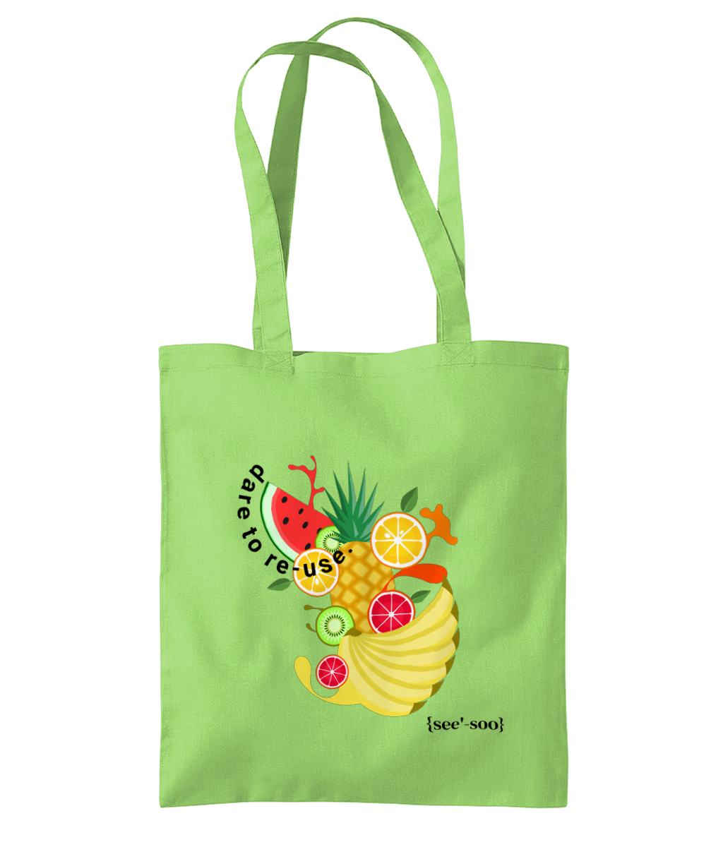 See'-soo "Grocery" 100% Cotton Tote, Dare to Re-Use