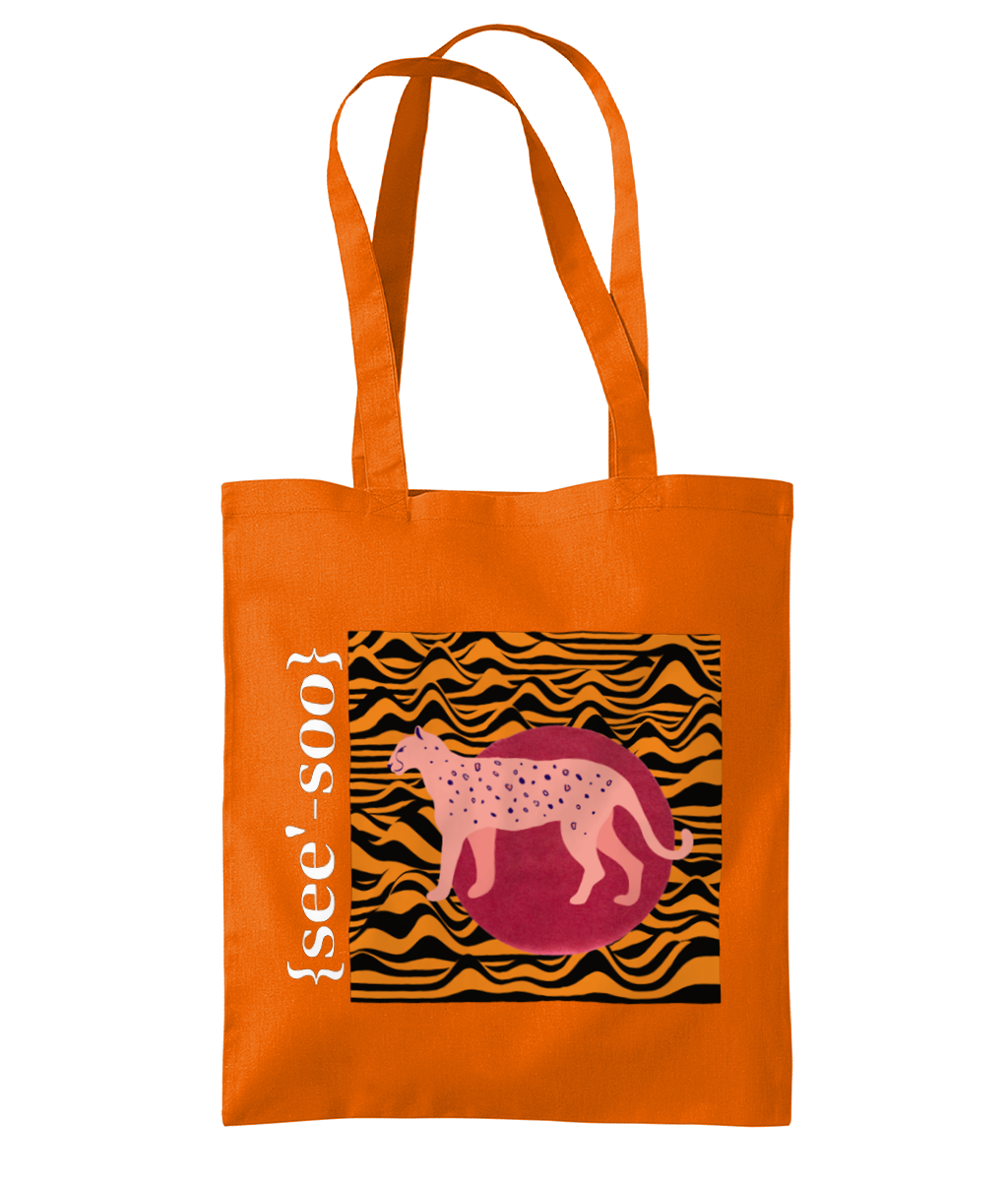 See’-soo “Safari” 100% Cotton Tote, Orange