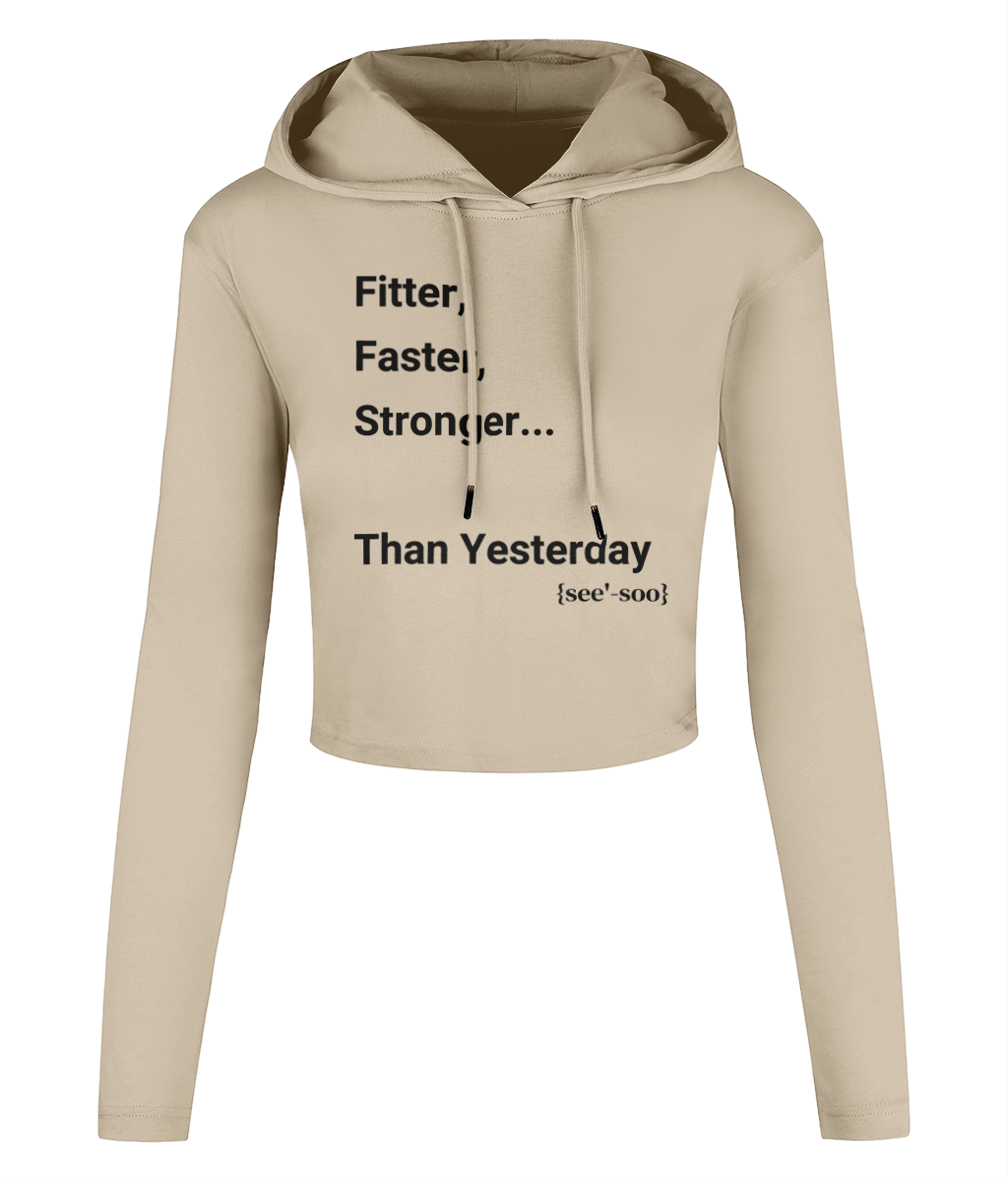 See'-soo "Fit" 100% Cotton Cropped Hoodie, Women's