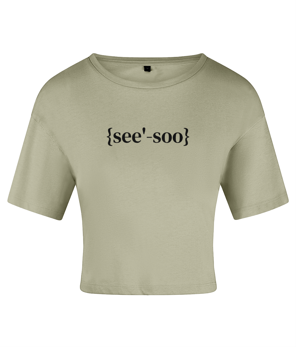 See'-soo "Signature" Organic Cotton Crop Top, Light