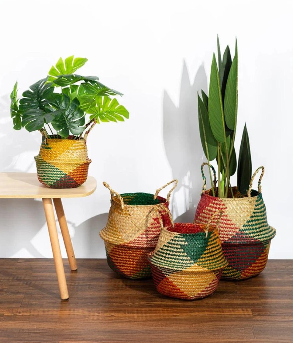 Colourful Seagrass Storage Basket