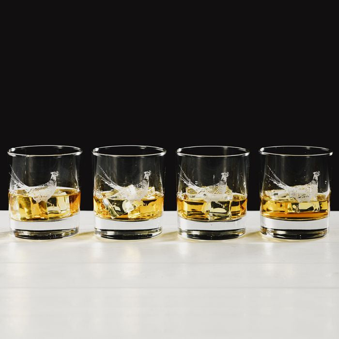 Whisky Lovers Tumbler Gift Set, Glass, Highland Pheasant, Set of 4