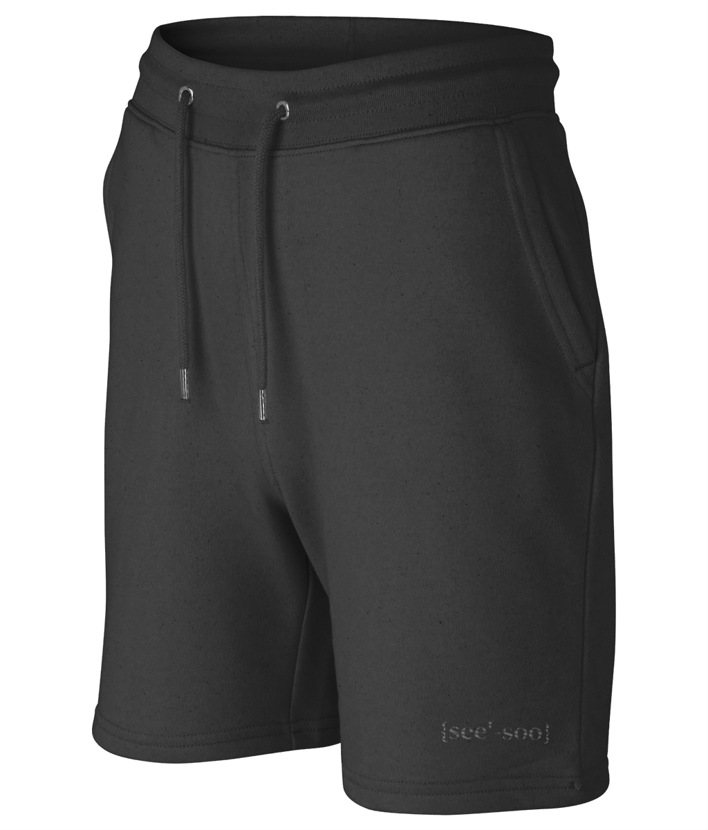 See'-soo "Classic" Cotton Jogger Shorts, Black