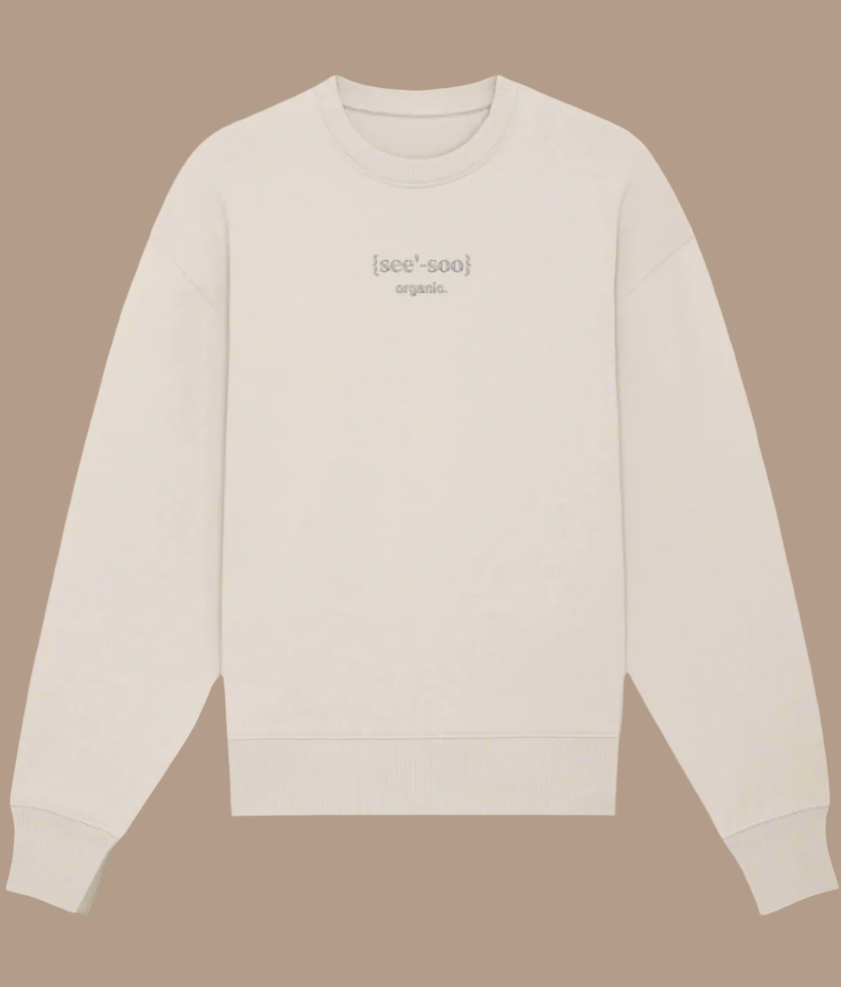 See'-soo "Rogue" Heavy 100% Organic Cotton Oversized Sweatshirt, Natural