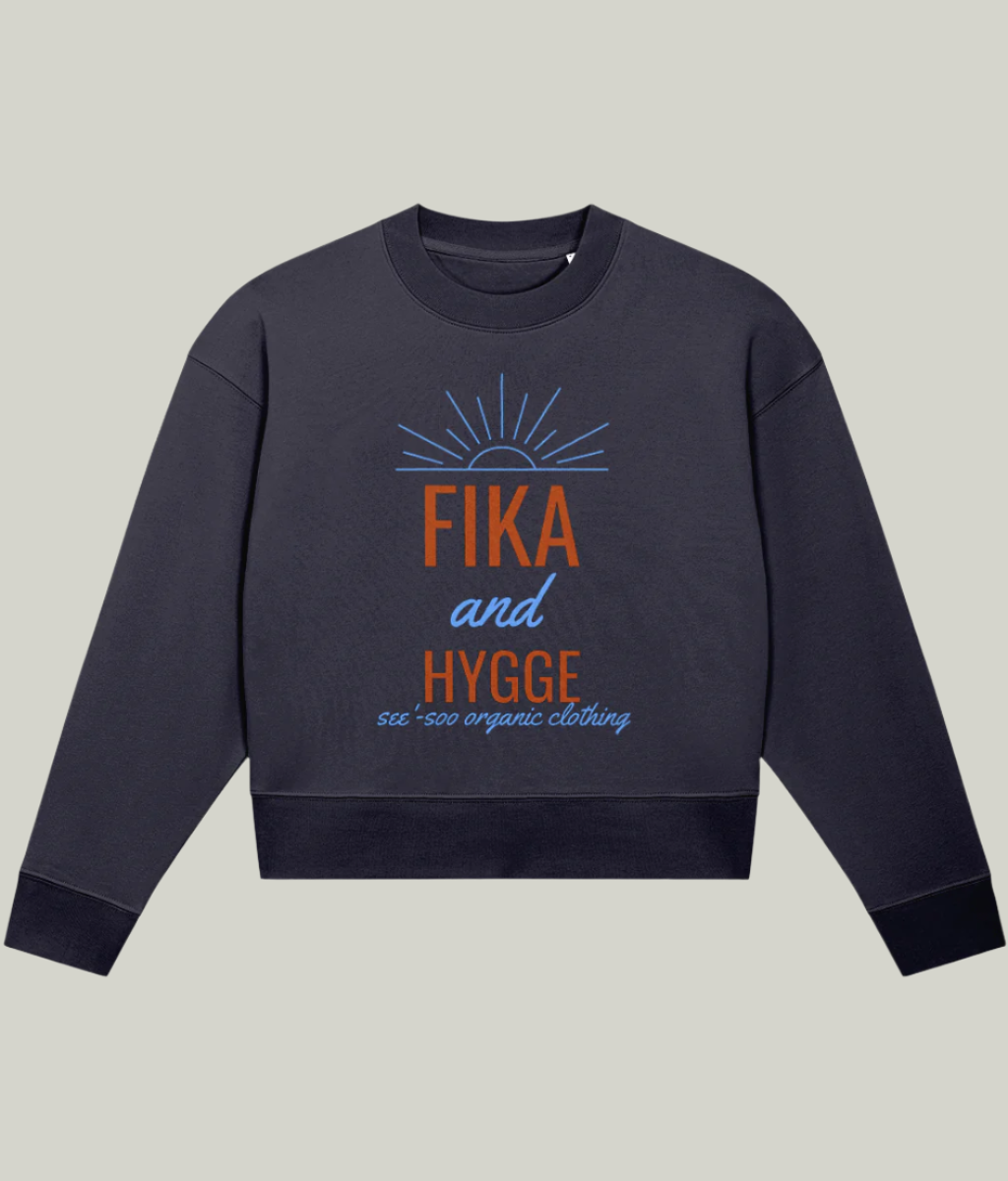 See-Soo Navy Blue Fika Cropped Sweater