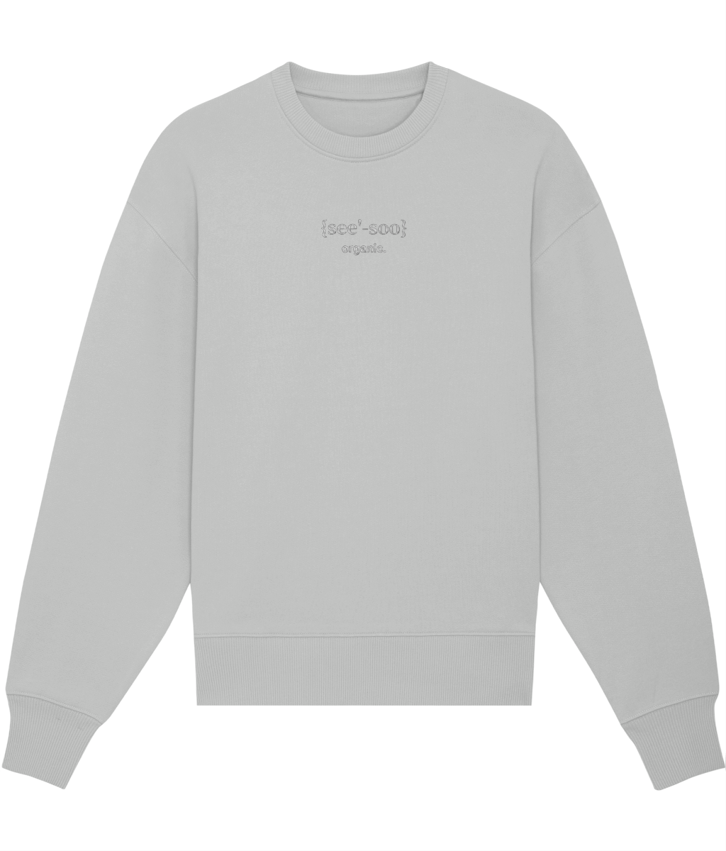 See'-soo "Rogue" Heavy 100% Organic Cotton Oversized Sweatshirt, Grey, Men’s