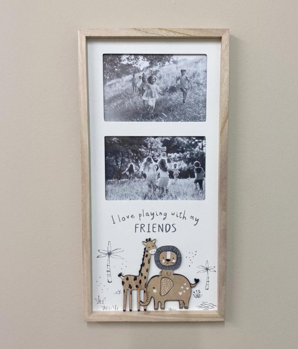 Wooden photo frame for children’s photos with cute animal design 