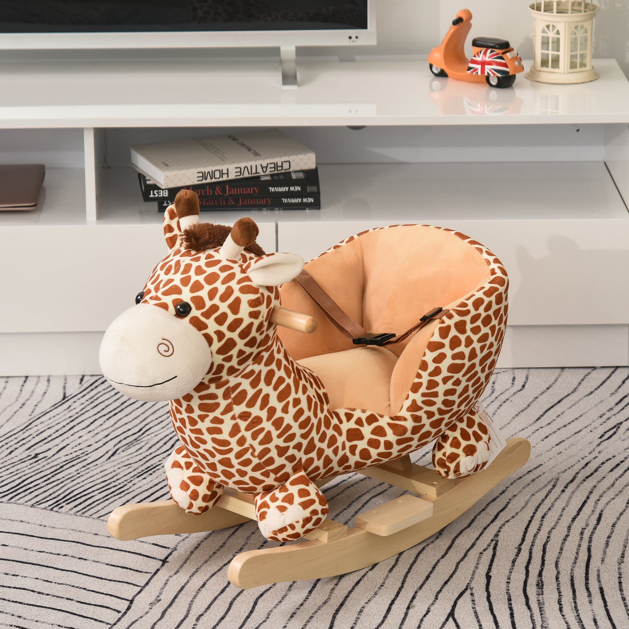 Kids Rocking Horse Toys Giraffe Seat w/ Sound Toddlers Baby Toy-Giraffe-1