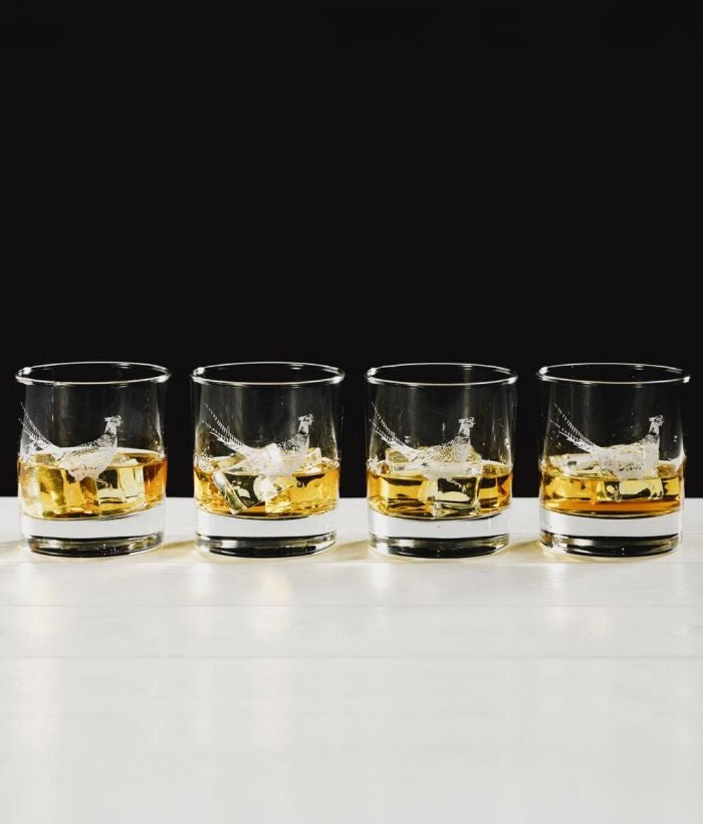 Whisky Lovers Tumbler Gift Set, Glass, Highland Pheasant, Set of 4