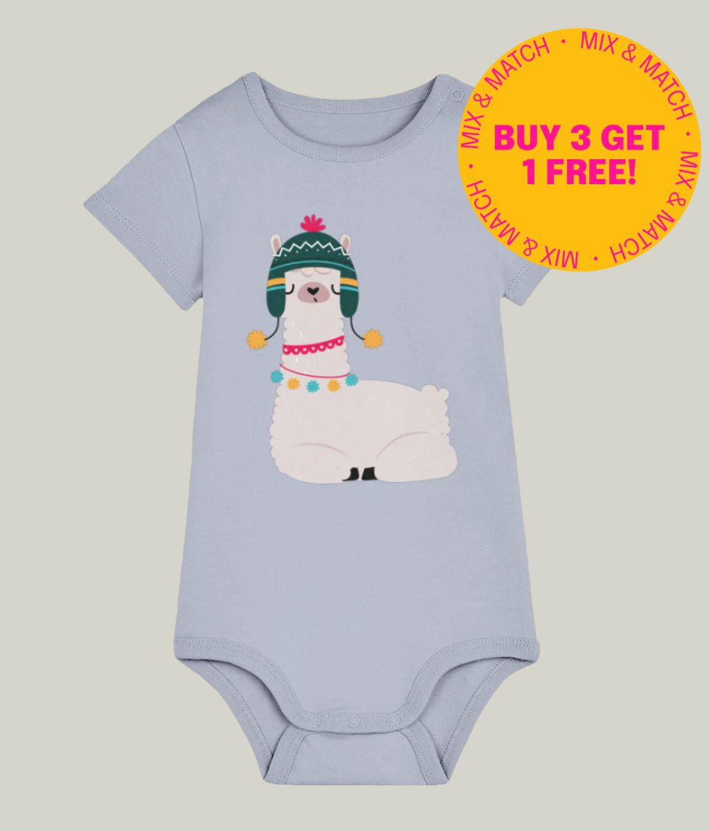 See’-Soo Baby “Cosy Llama” 100% Organic Cotton Bodysuit, Various