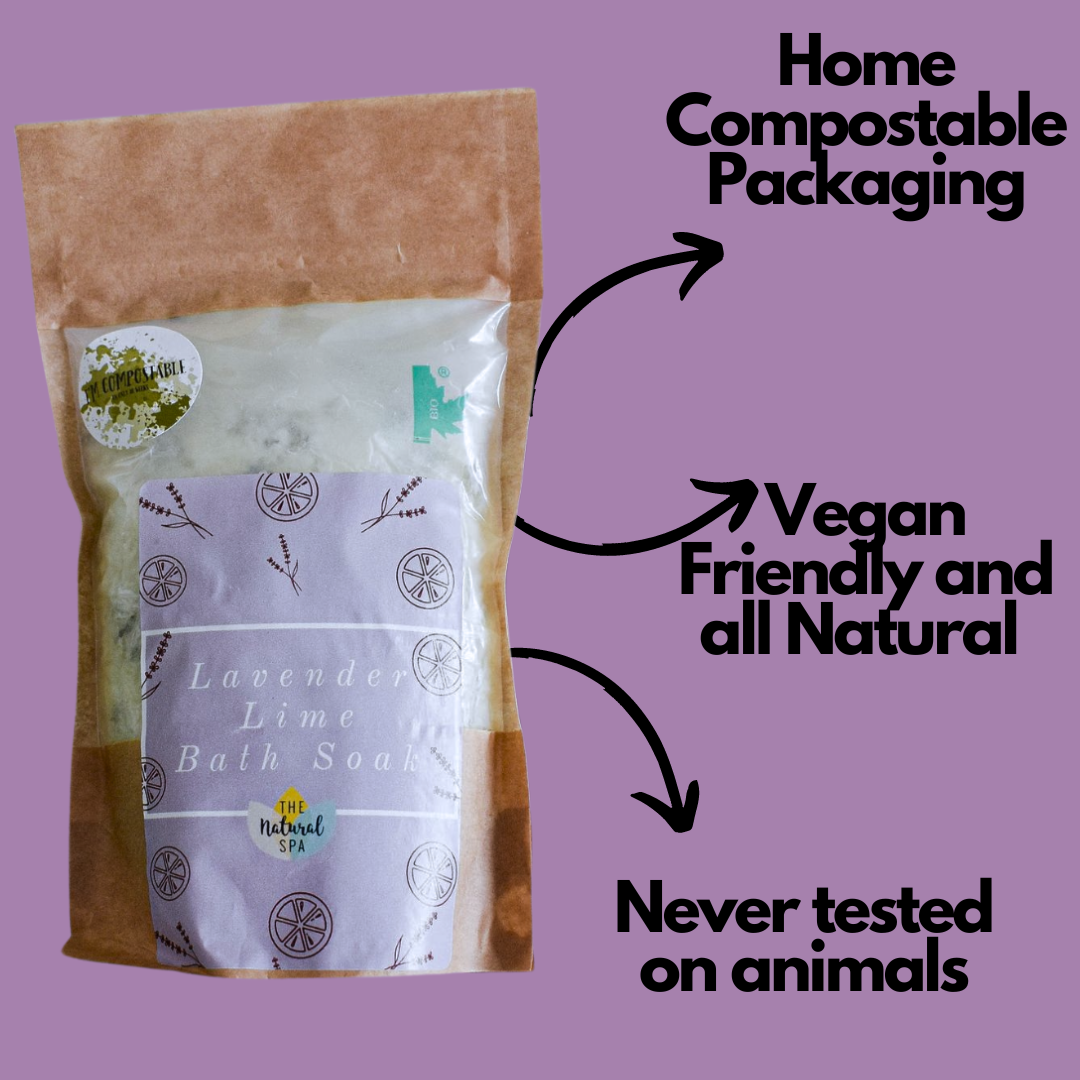 225g Lavender and Lime Bath Soak - Compostable pouch-2