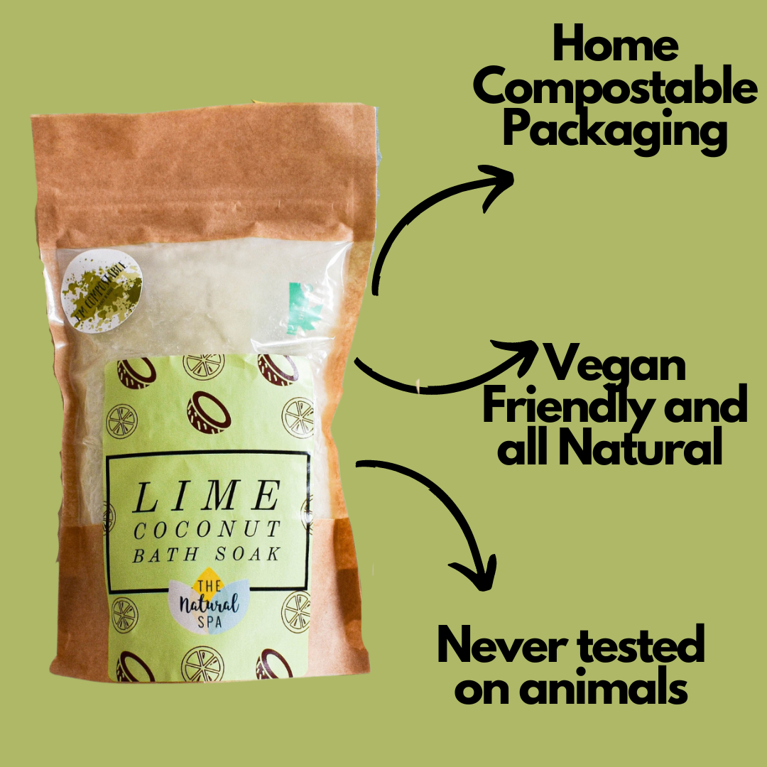 225g Lime and Coconut Bath Soak - Compostable pouch-2