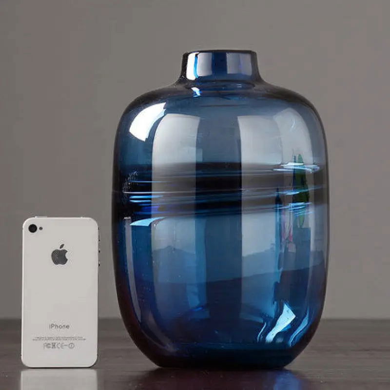 Blue Transparent  Glass Vase-1