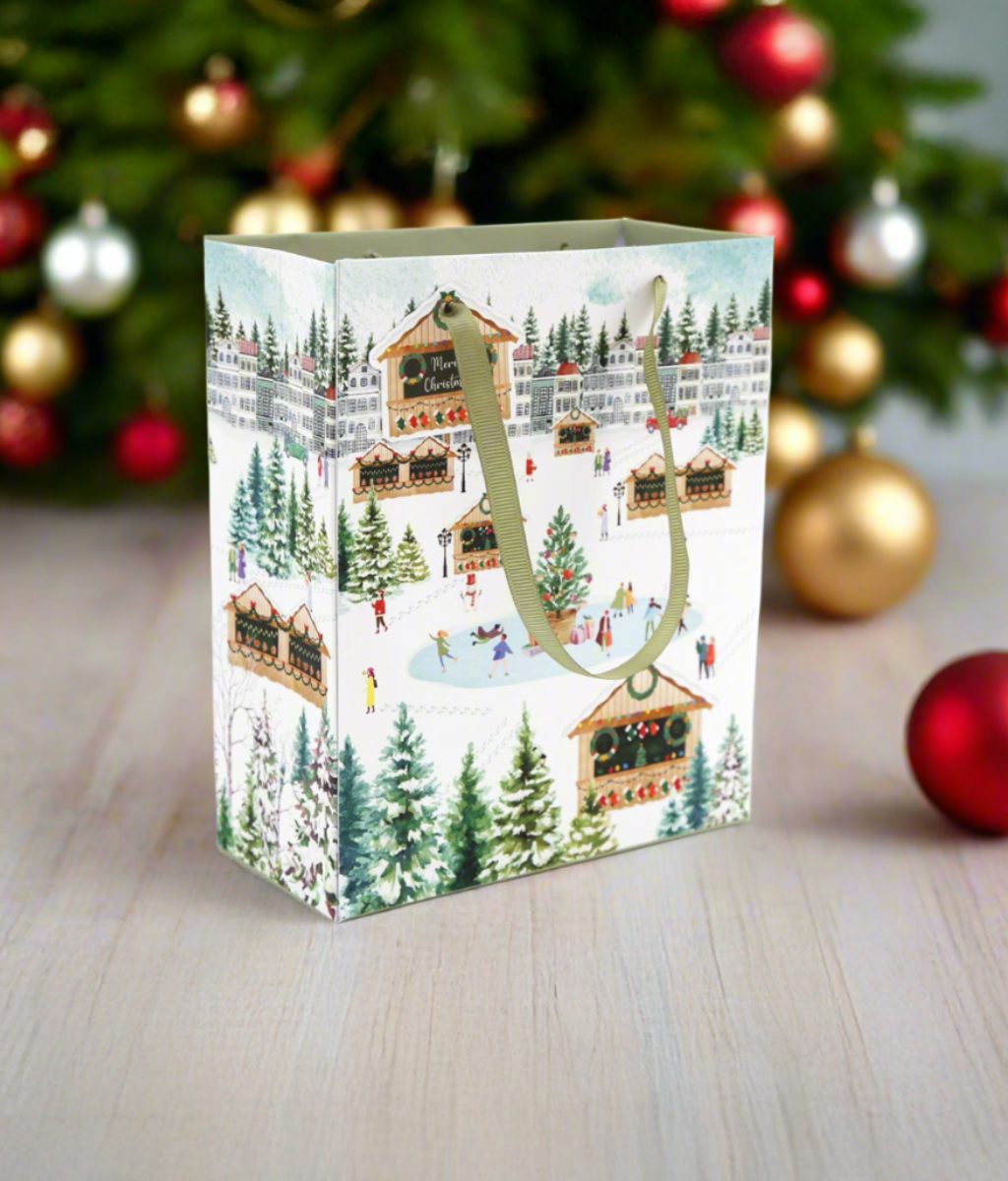 Christmas Market Themed Gift Bag 34cm