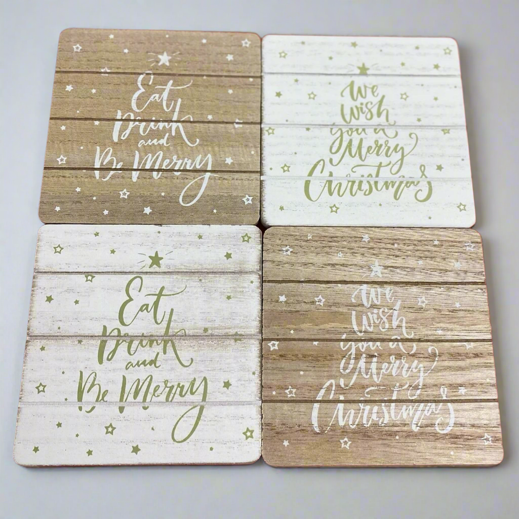 Set Of 4 Christmas Market Coasters