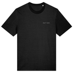 Dive black organic cotton t-shirt front embroidered with a small white signature logo 