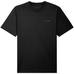 Oversized Men's Organic cottonBlack t-shirt with a small white embroidered signature front