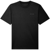 Oversized Men's Organic cottonBlack t-shirt with a small white embroidered signature front