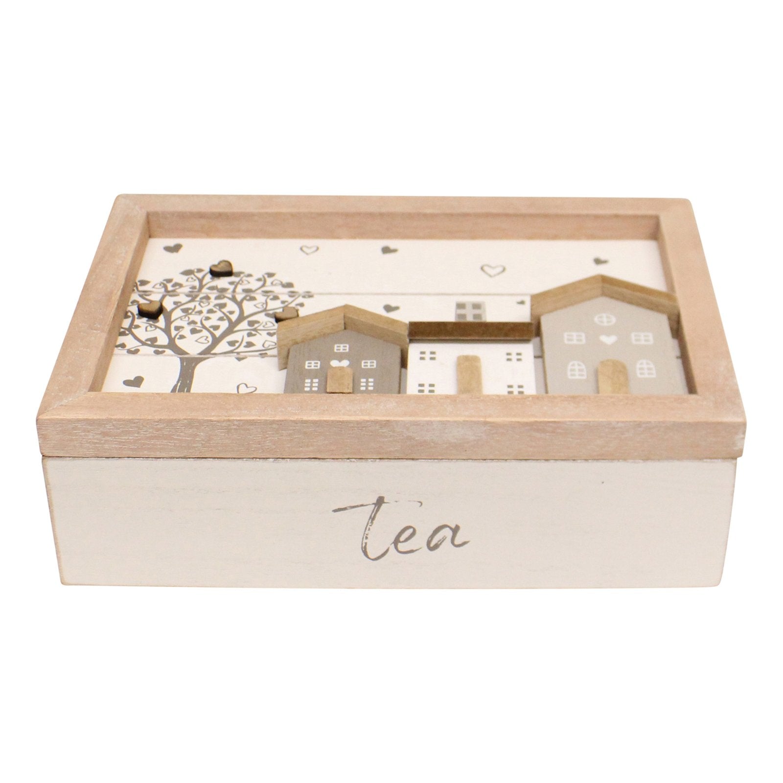 Tea Box, Wooden Houses Design, 24x16cm.-1