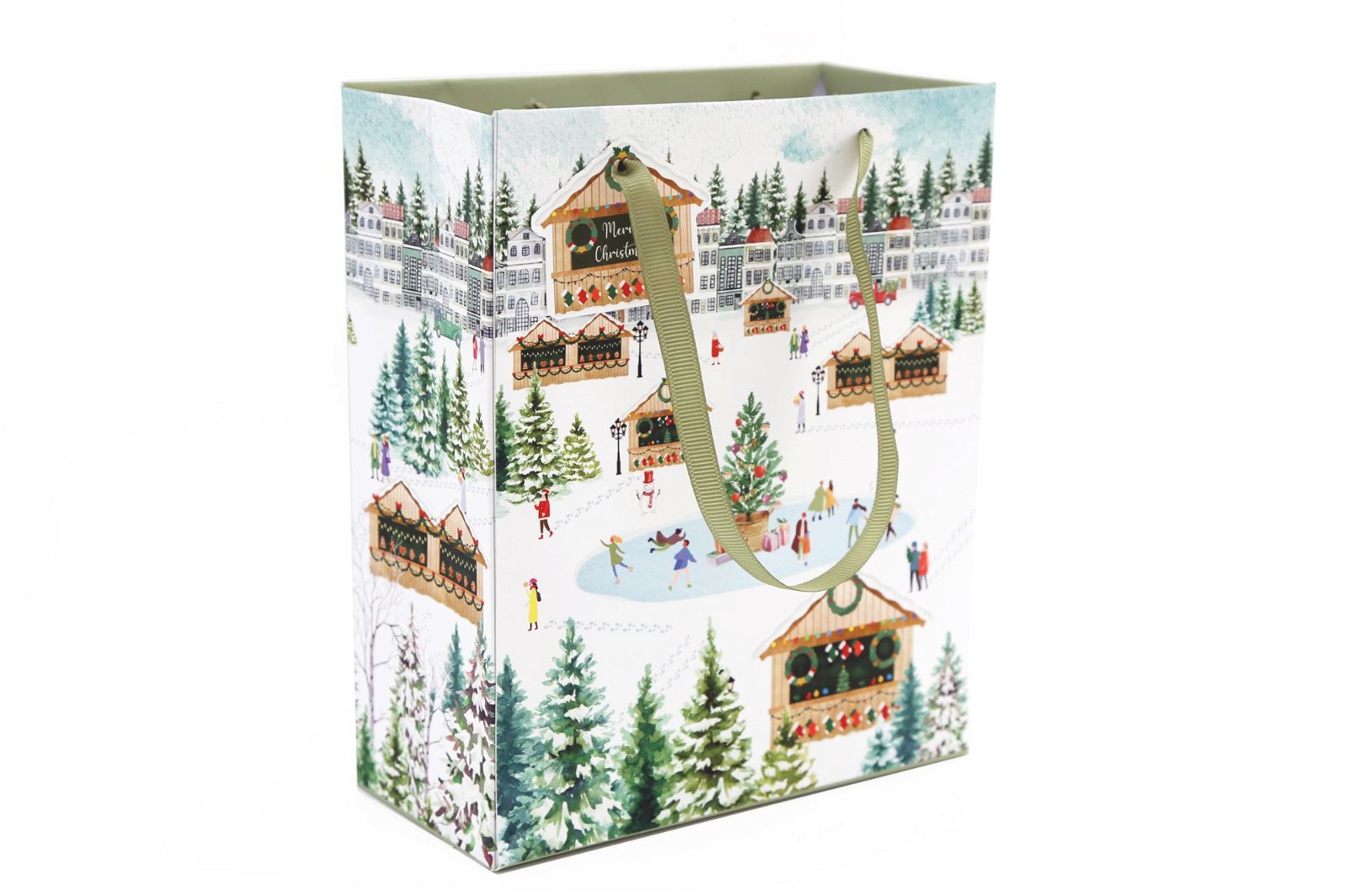 Christmas Market Themed Gift Bag 34cm-0