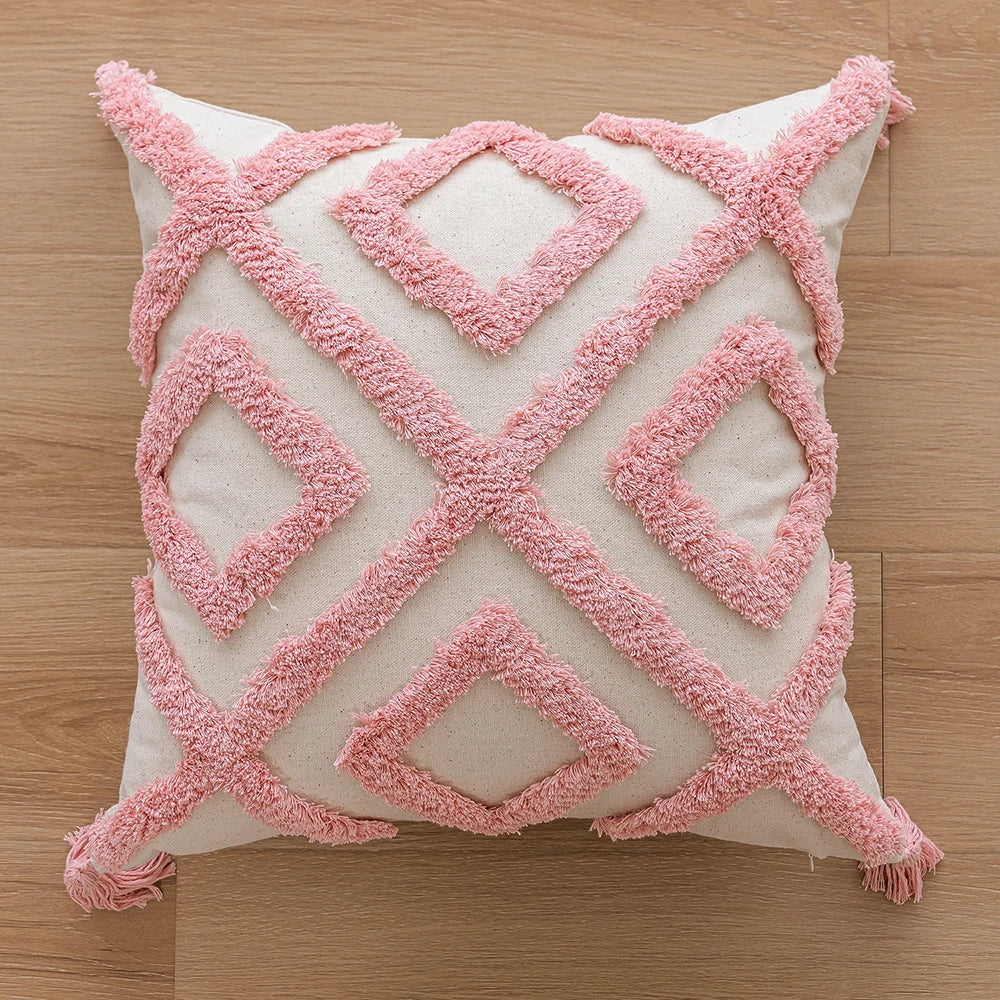 Woven Tufted Decorative Pillow Cover-5