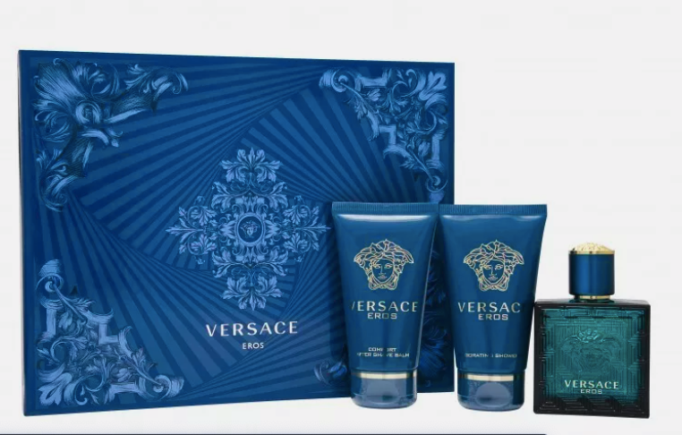 Versace Eros Gift Set 50ml EDT + 50ml Aftershave Balm + 50ml Shower Gel-1