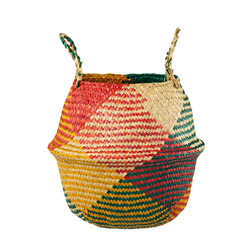 Colourful Seagrass Storage Basket-2