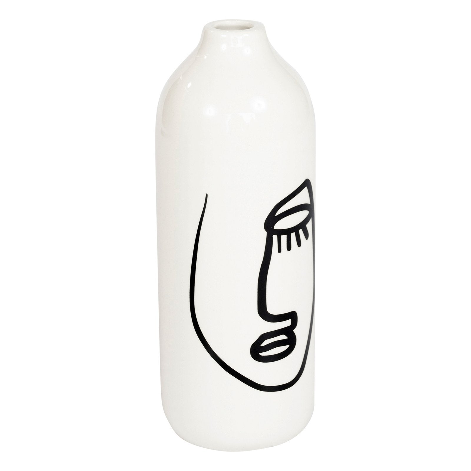 Set of 2 Monochrome Face Ceramic Vases-3