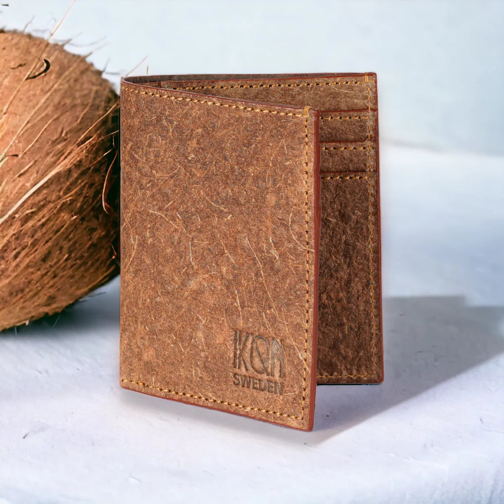 IKON Coconut Leather Classic Wallet, Cutch Brown