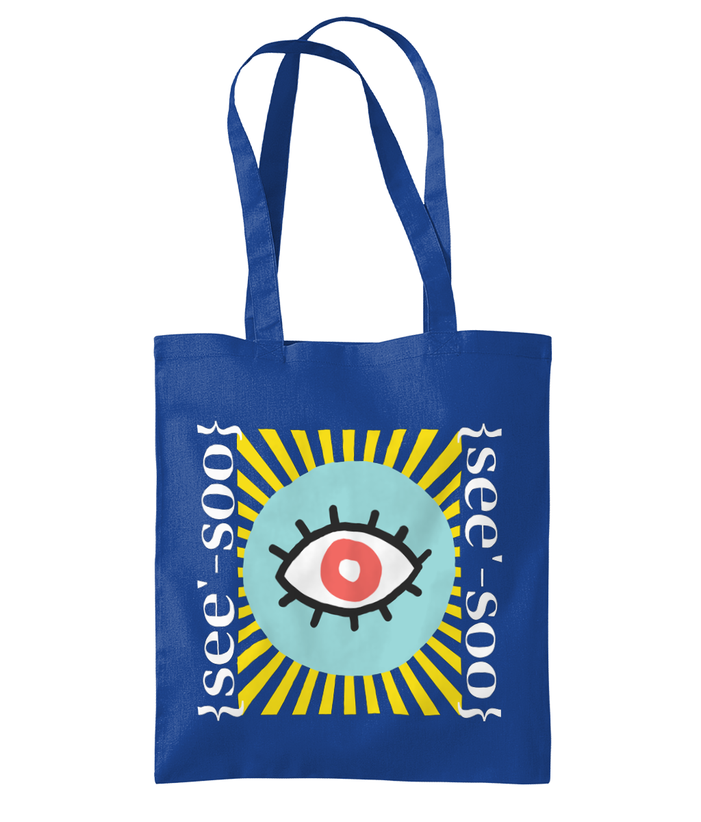 See’-soo “Visionary” 100% Cotton Tote, Royal Blue