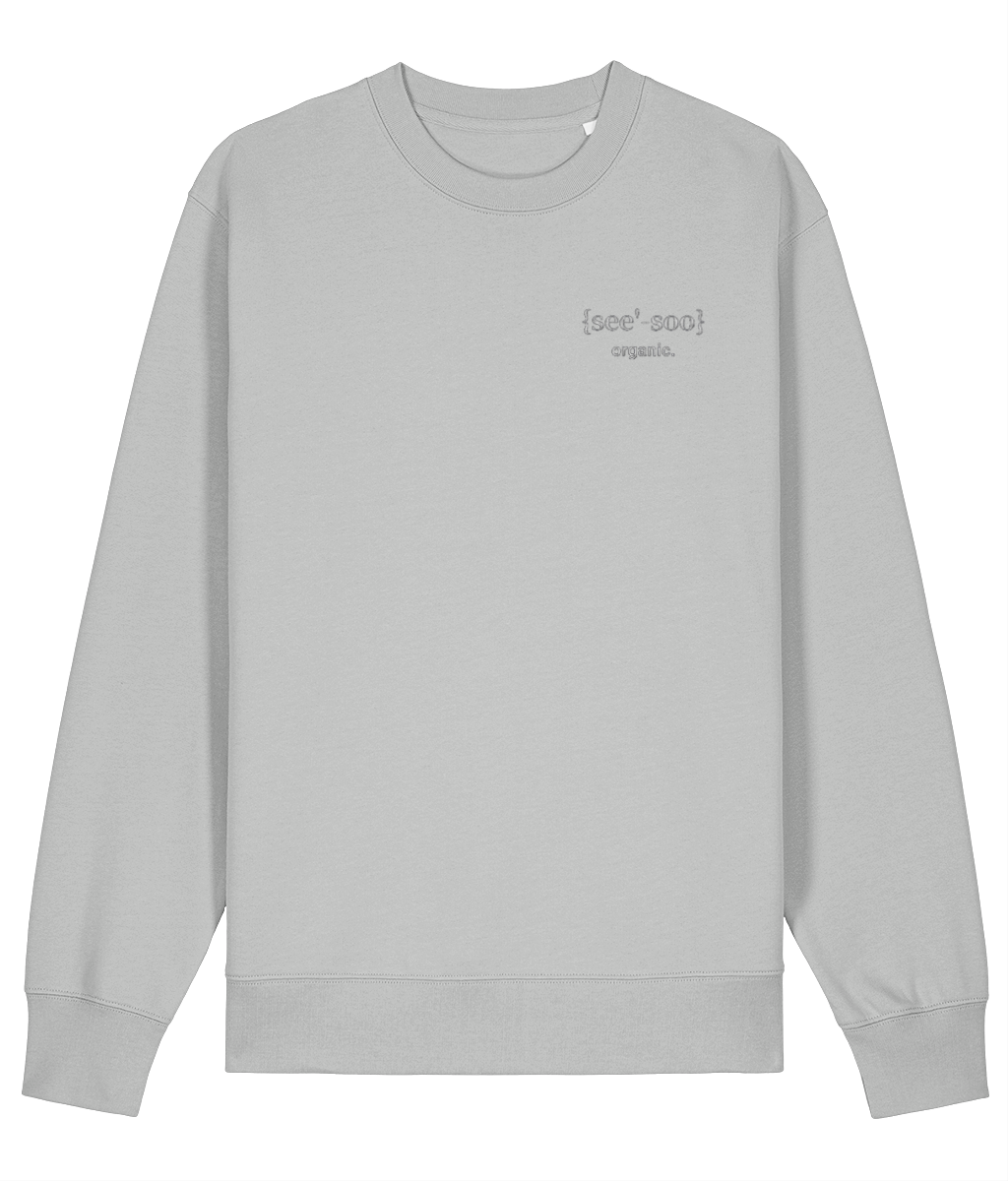 See'-soo "Echo" Light 100% Organic Cotton Sweatshirt, Grey