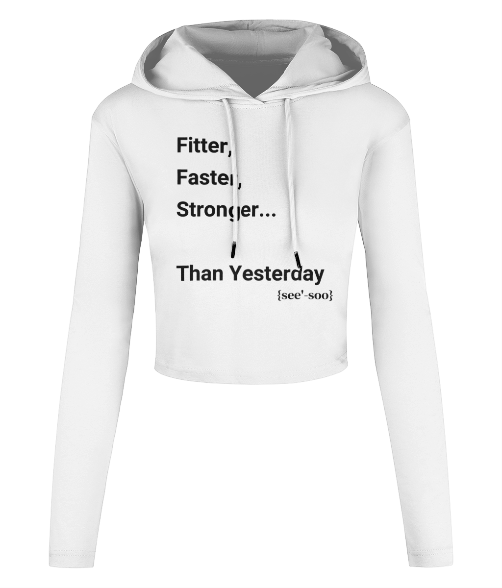 See'-soo "Fit" 100% Cotton Cropped Hoodie, Women's