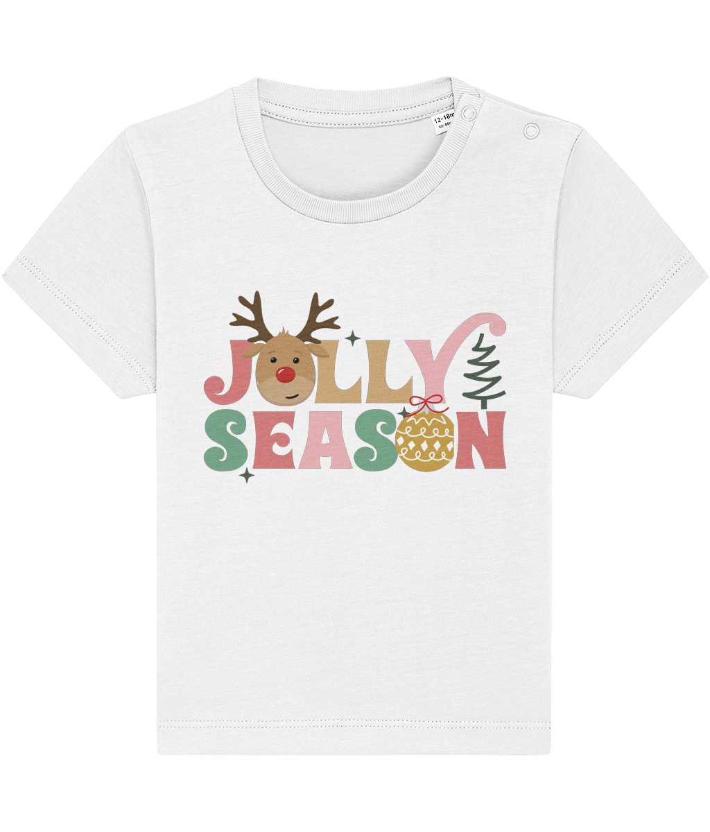 See’-Soo Baby “Jolly Season” 100% Organic Cotton T-Shirt, White