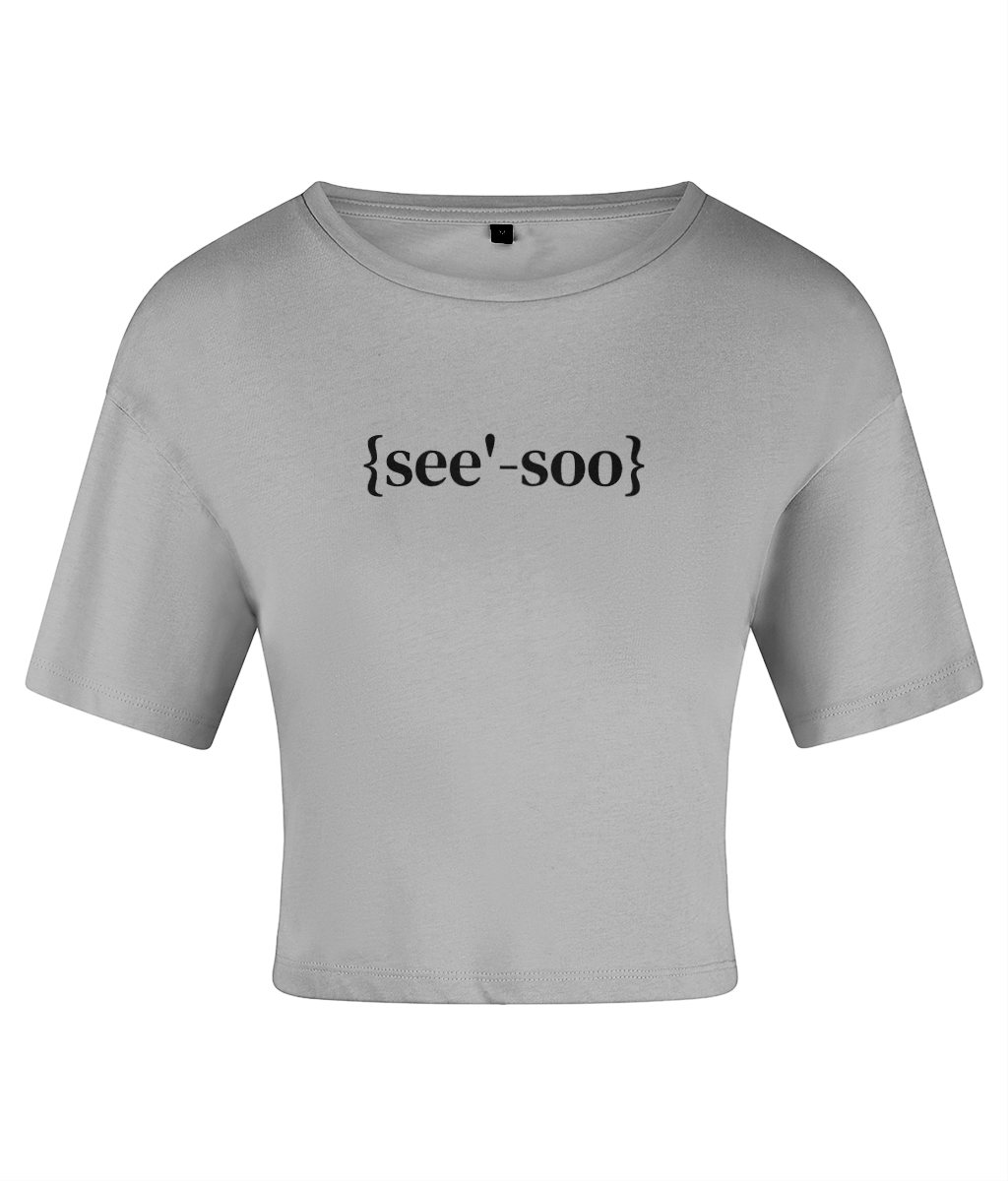 See'-soo "Signature" Organic Cotton Crop Top, Light