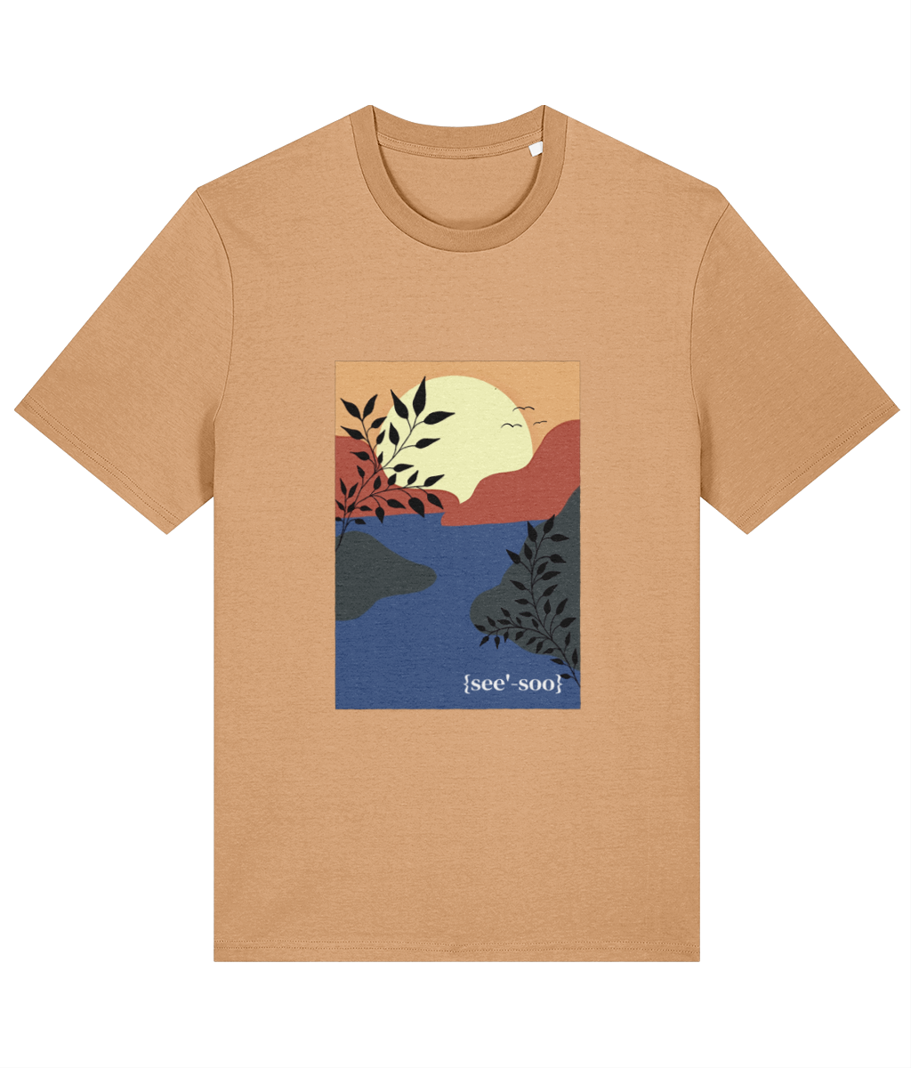 See'-soo "Dare to" 100% Organic Cotton T-shirt, Sunset