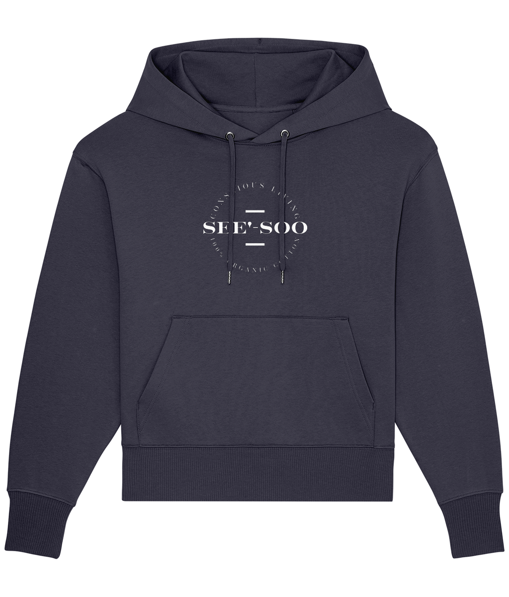 See’-Soo Tribe Men's Organic Cotton Hoodie, Navy Blue