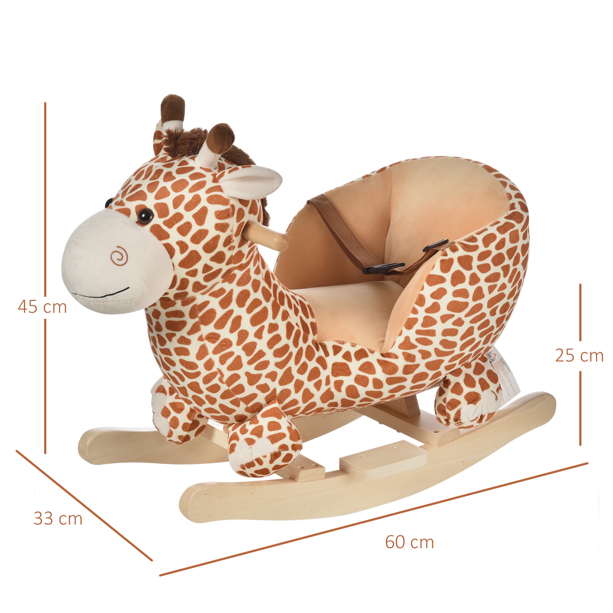 Kids Rocking Horse Toys Giraffe Seat w/ Sound Toddlers Baby Toy-Giraffe-2