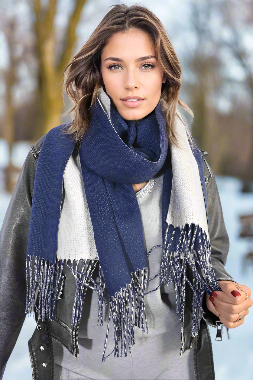 Winter Oversized Scarf with Tassel-3