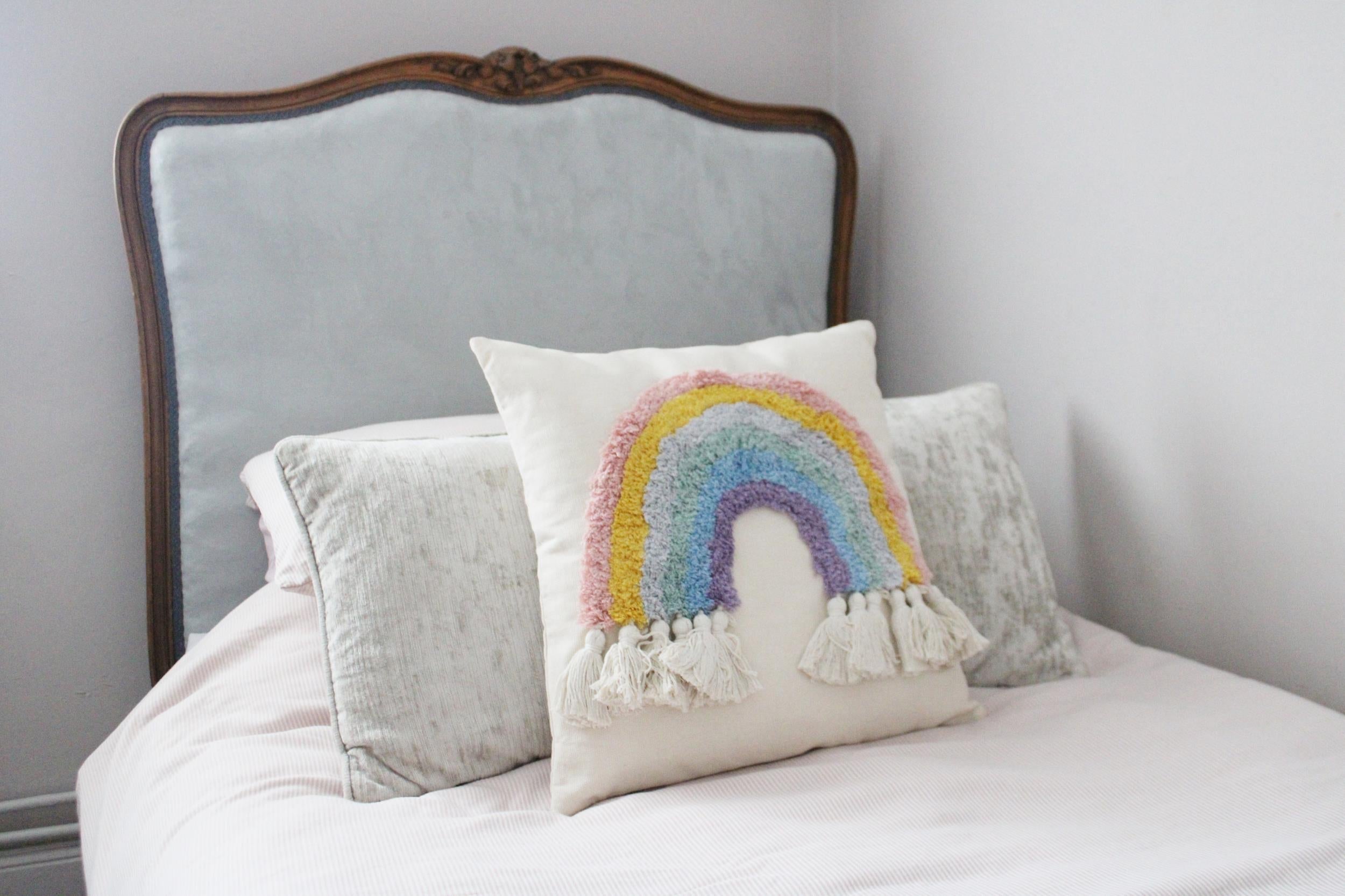 Rainbow Tassel Square Scatter Cushion-2