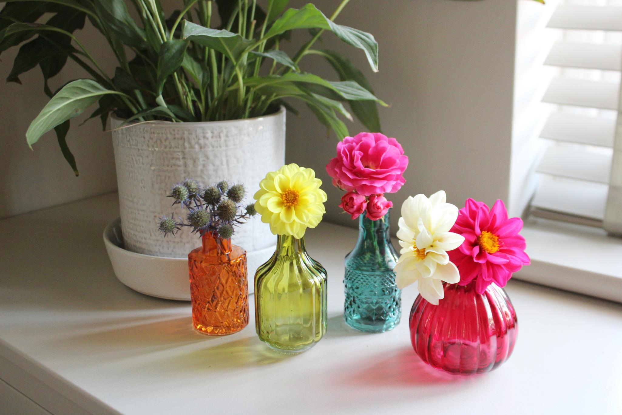 Set of Four Boho Posy Vase Bottles-2