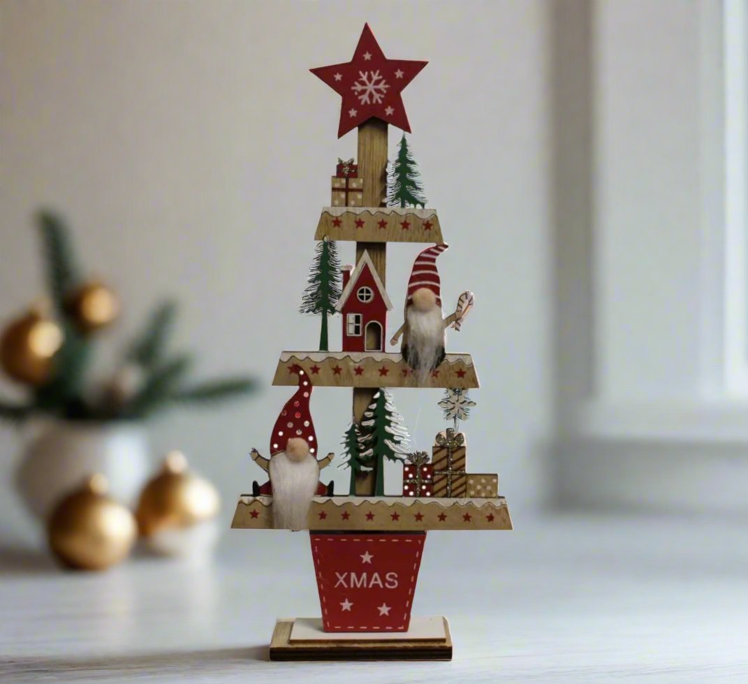 Freestanding Wooden Christmas Tree Ornament-0