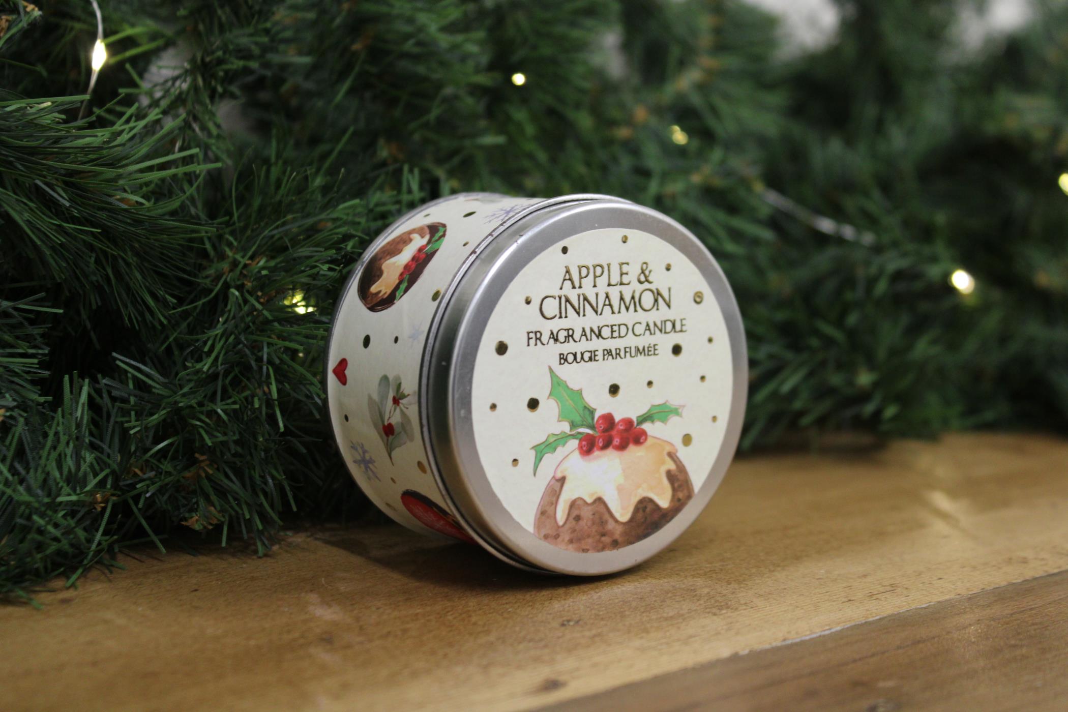 Christmas Pudding Candle in Tin-2