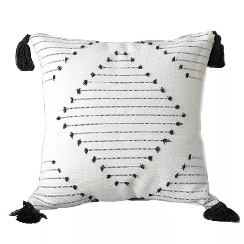 Boho Tassel Style Tufted Square Cushion Covers Home Decoration 45x45cm (18 x 18 Inches)-2