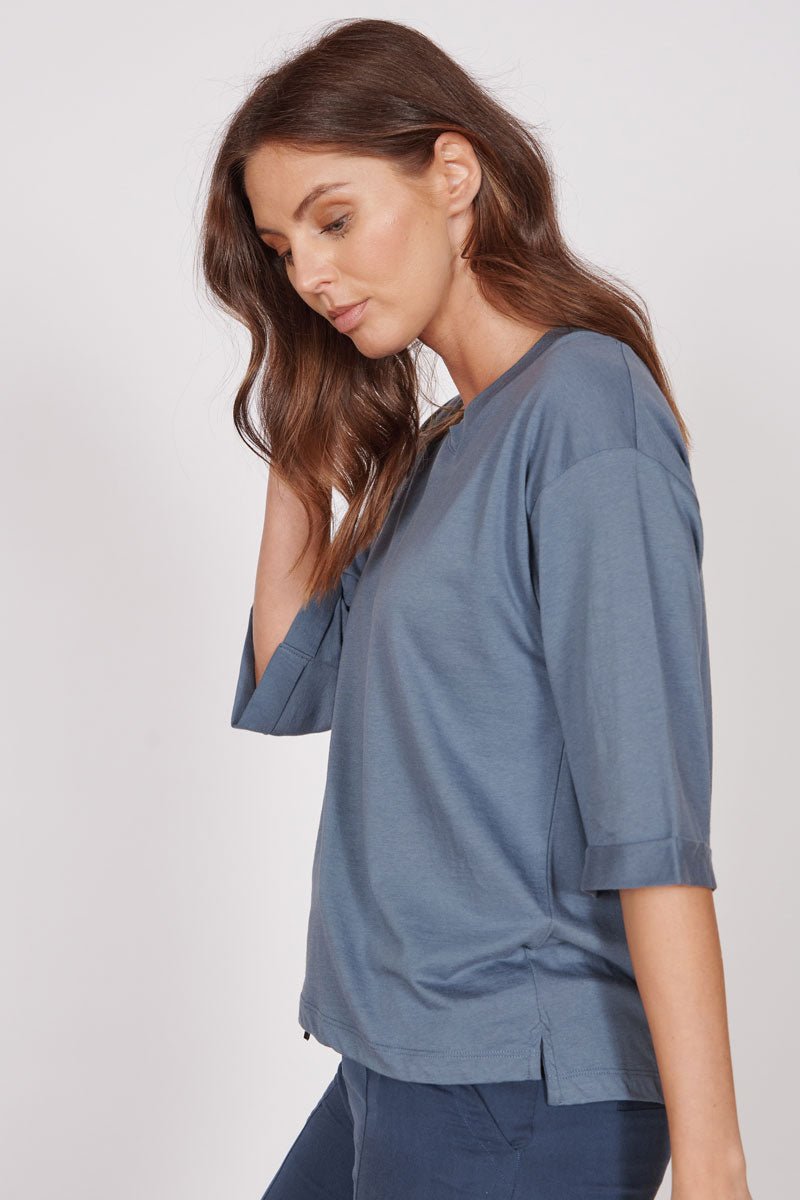 Gabi Blue Classic Oversized T-Shirt-0