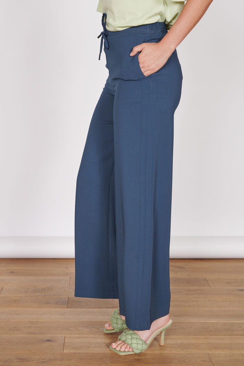 Lena Navy Wide Leg Trousers-2