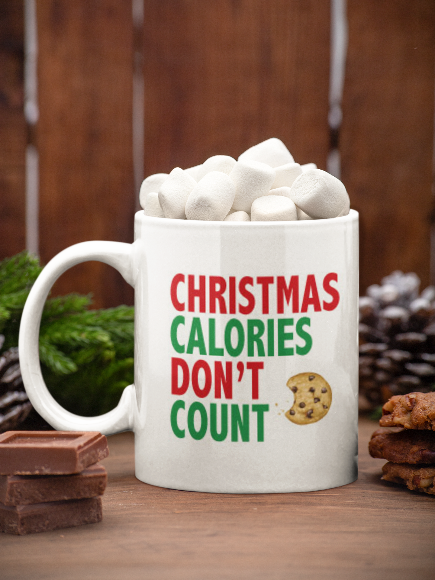 Christmas Calories Don't Count Christmas Ceramic Mug-0